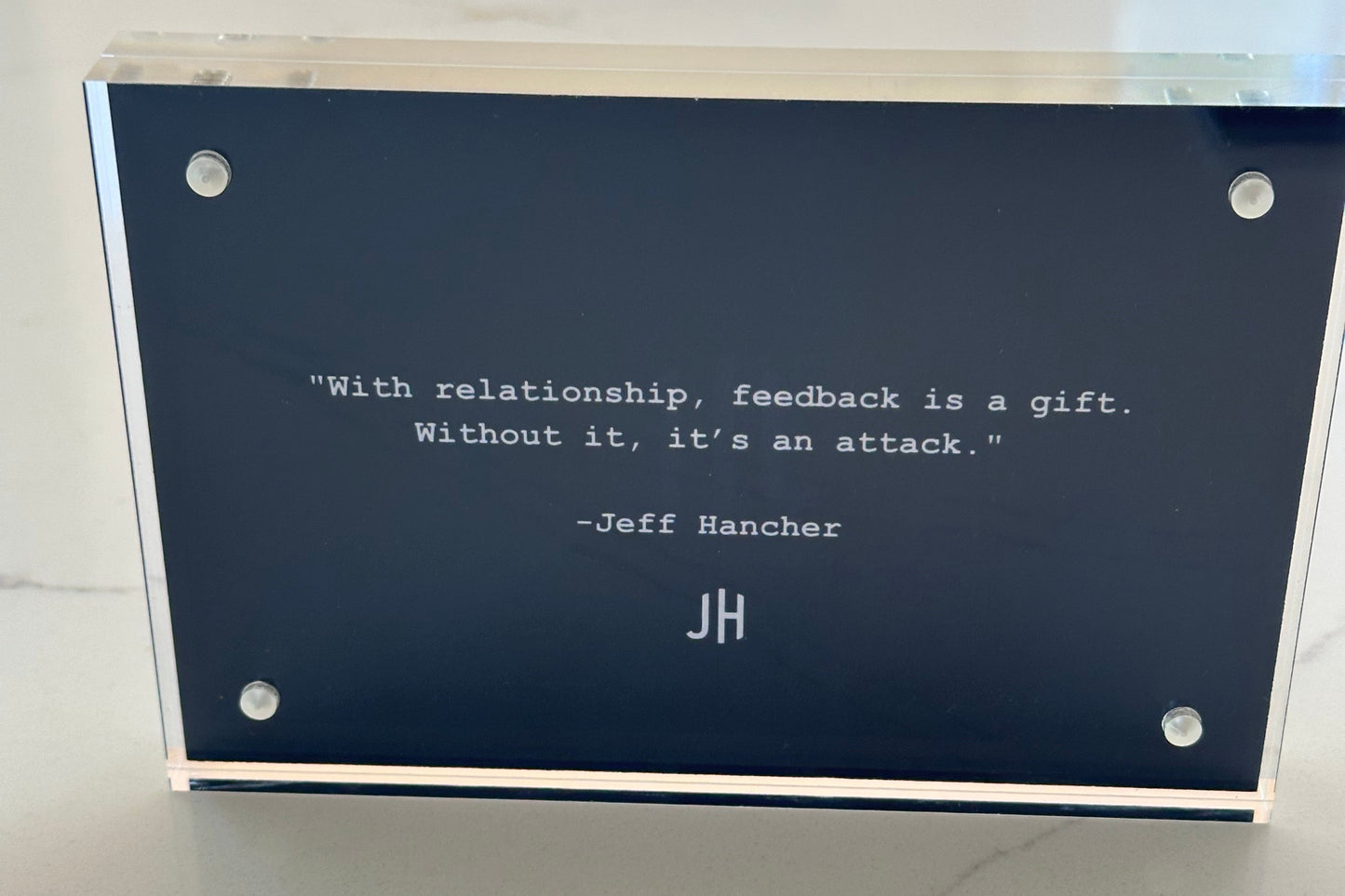 JHE Navy Acrylic Quote Box